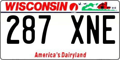 WI license plate 287XNE