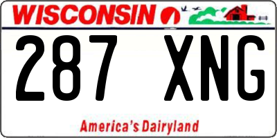 WI license plate 287XNG
