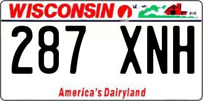 WI license plate 287XNH