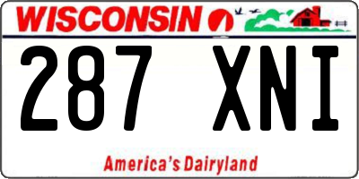 WI license plate 287XNI