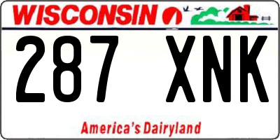 WI license plate 287XNK