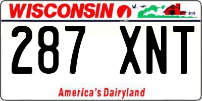 WI license plate 287XNT