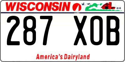 WI license plate 287XOB
