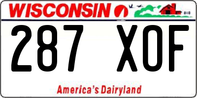 WI license plate 287XOF