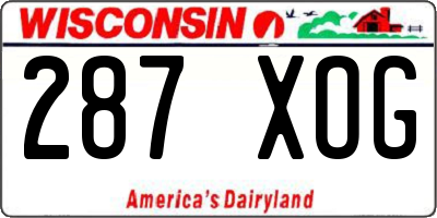 WI license plate 287XOG