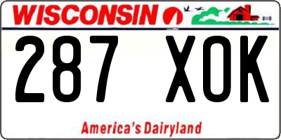 WI license plate 287XOK