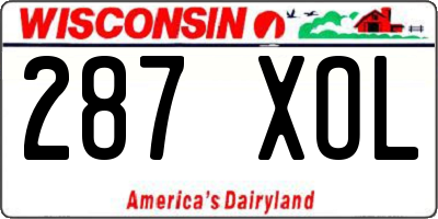 WI license plate 287XOL