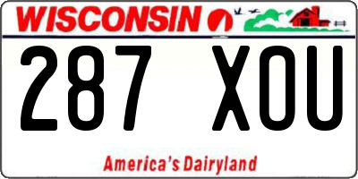 WI license plate 287XOU