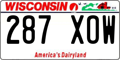 WI license plate 287XOW