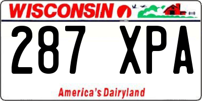 WI license plate 287XPA