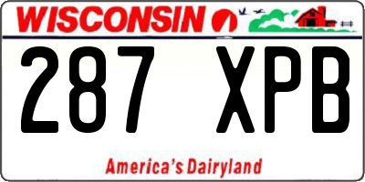 WI license plate 287XPB