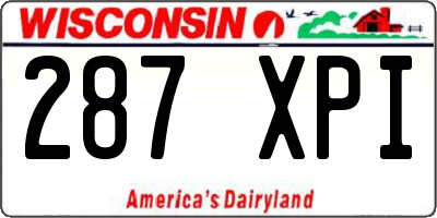 WI license plate 287XPI