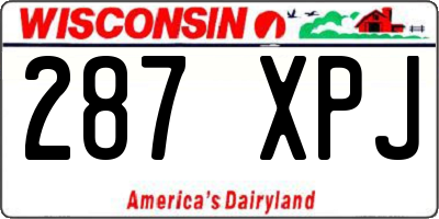 WI license plate 287XPJ