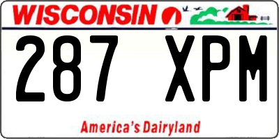 WI license plate 287XPM