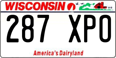 WI license plate 287XPO