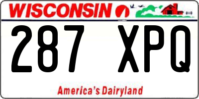 WI license plate 287XPQ