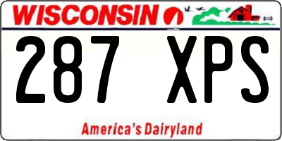 WI license plate 287XPS