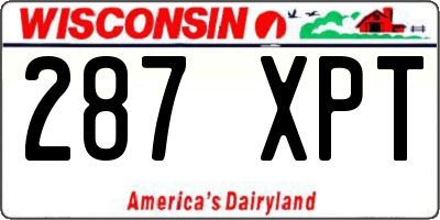 WI license plate 287XPT