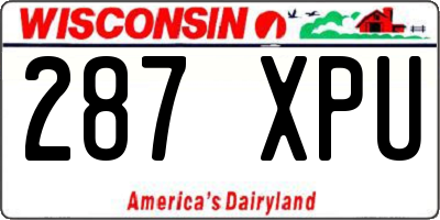 WI license plate 287XPU