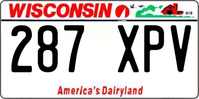 WI license plate 287XPV