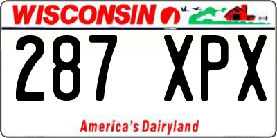 WI license plate 287XPX