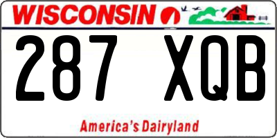 WI license plate 287XQB