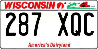 WI license plate 287XQC