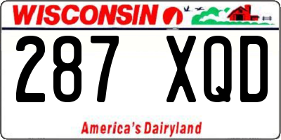 WI license plate 287XQD