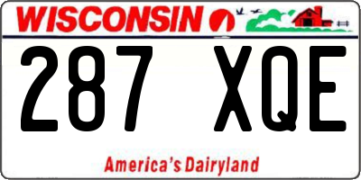 WI license plate 287XQE