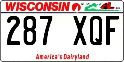 WI license plate 287XQF