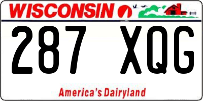 WI license plate 287XQG