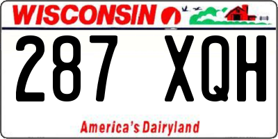 WI license plate 287XQH