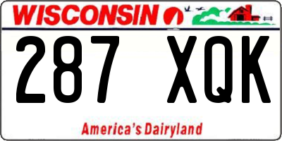 WI license plate 287XQK