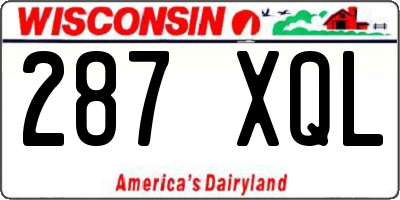 WI license plate 287XQL