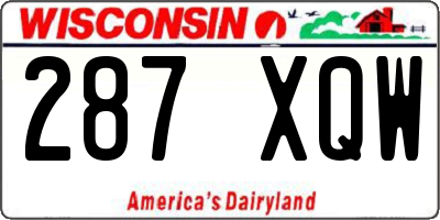 WI license plate 287XQW