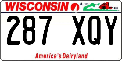 WI license plate 287XQY
