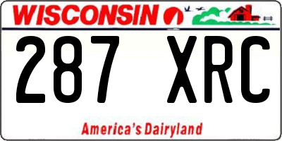 WI license plate 287XRC