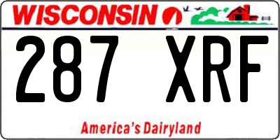 WI license plate 287XRF