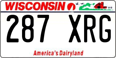 WI license plate 287XRG