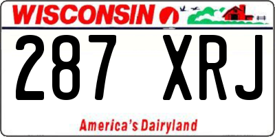 WI license plate 287XRJ
