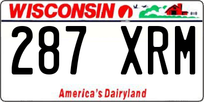 WI license plate 287XRM