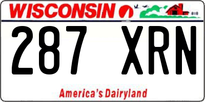 WI license plate 287XRN