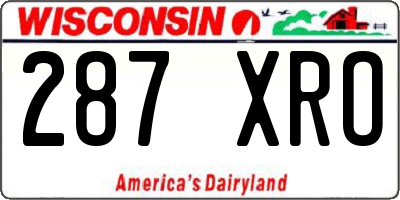 WI license plate 287XRO