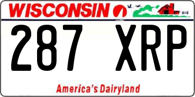 WI license plate 287XRP