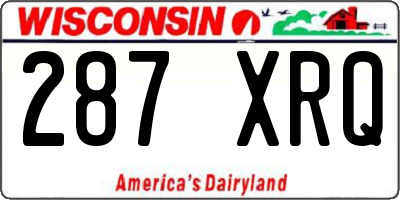 WI license plate 287XRQ