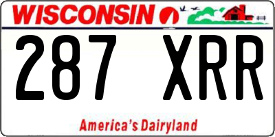 WI license plate 287XRR