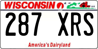 WI license plate 287XRS