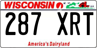 WI license plate 287XRT