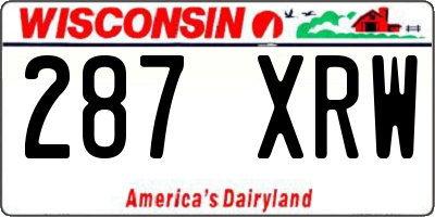 WI license plate 287XRW