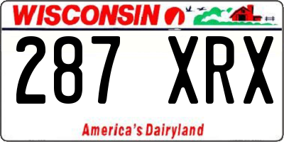 WI license plate 287XRX